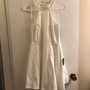 White lace skater dress